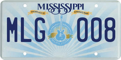 MS license plate MLG008