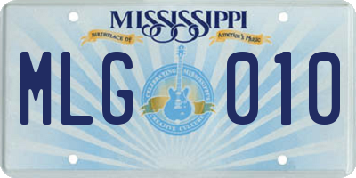 MS license plate MLG010