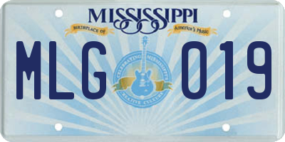 MS license plate MLG019