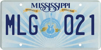 MS license plate MLG021