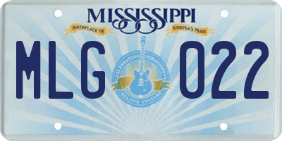 MS license plate MLG022