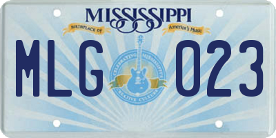 MS license plate MLG023