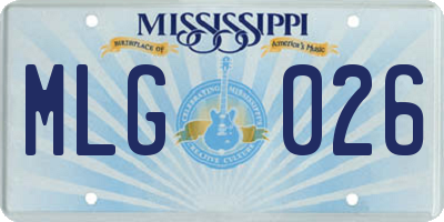 MS license plate MLG026