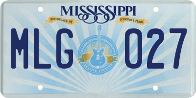 MS license plate MLG027