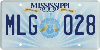 MS license plate MLG028