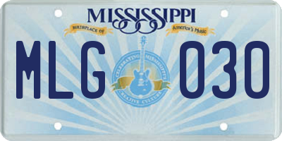 MS license plate MLG030