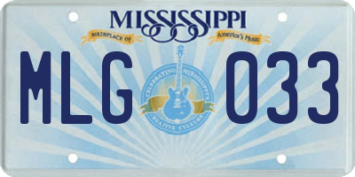 MS license plate MLG033