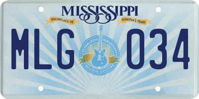 MS license plate MLG034