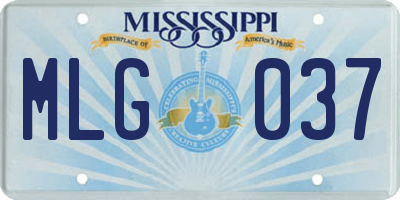 MS license plate MLG037