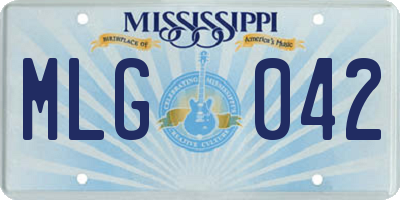 MS license plate MLG042