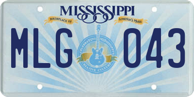 MS license plate MLG043