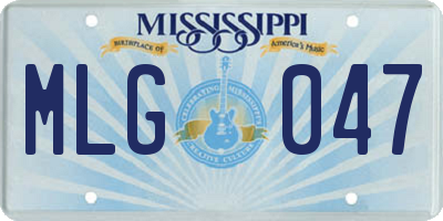 MS license plate MLG047