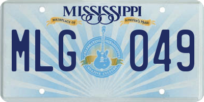MS license plate MLG049