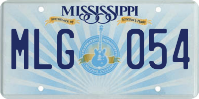 MS license plate MLG054