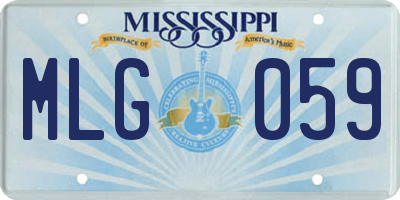 MS license plate MLG059