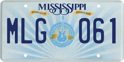 MS license plate MLG061
