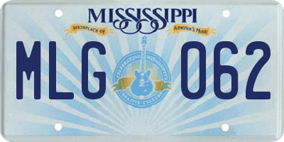 MS license plate MLG062