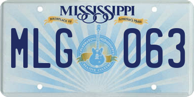 MS license plate MLG063