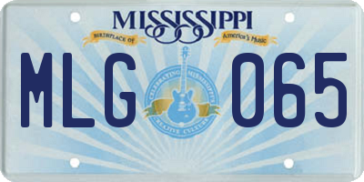MS license plate MLG065