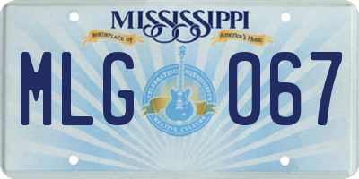 MS license plate MLG067