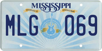 MS license plate MLG069