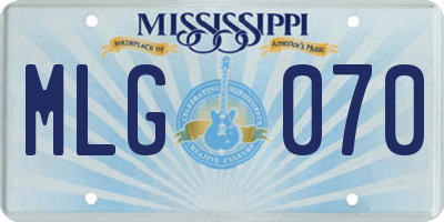 MS license plate MLG070