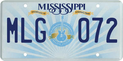 MS license plate MLG072