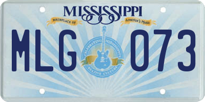 MS license plate MLG073