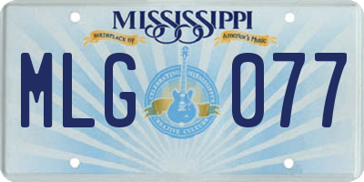 MS license plate MLG077