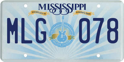 MS license plate MLG078