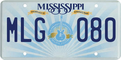 MS license plate MLG080