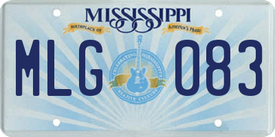 MS license plate MLG083