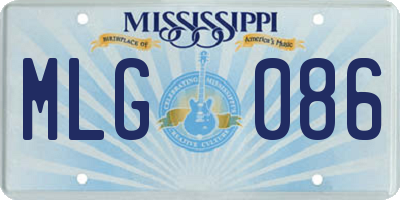 MS license plate MLG086