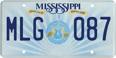 MS license plate MLG087