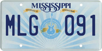 MS license plate MLG091