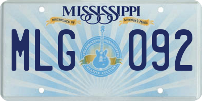 MS license plate MLG092