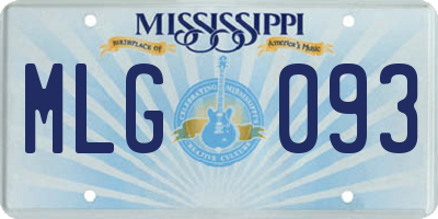 MS license plate MLG093