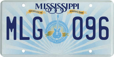 MS license plate MLG096