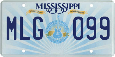 MS license plate MLG099