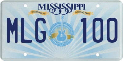 MS license plate MLG100