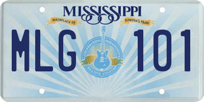 MS license plate MLG101