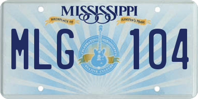 MS license plate MLG104