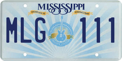 MS license plate MLG111