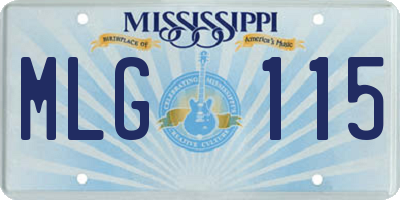 MS license plate MLG115