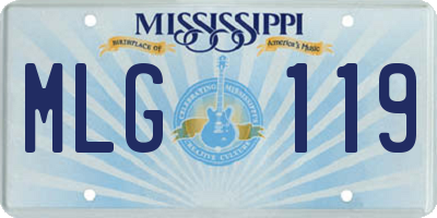 MS license plate MLG119