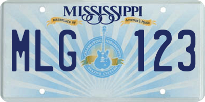 MS license plate MLG123