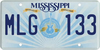 MS license plate MLG133