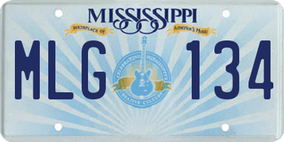 MS license plate MLG134