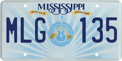 MS license plate MLG135