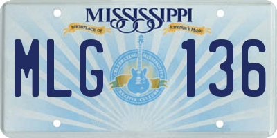 MS license plate MLG136